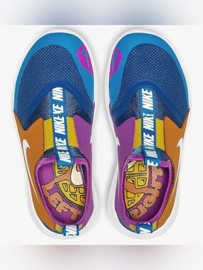Nike Kids Slip-On Sneakers in Teal, Pink, Orange